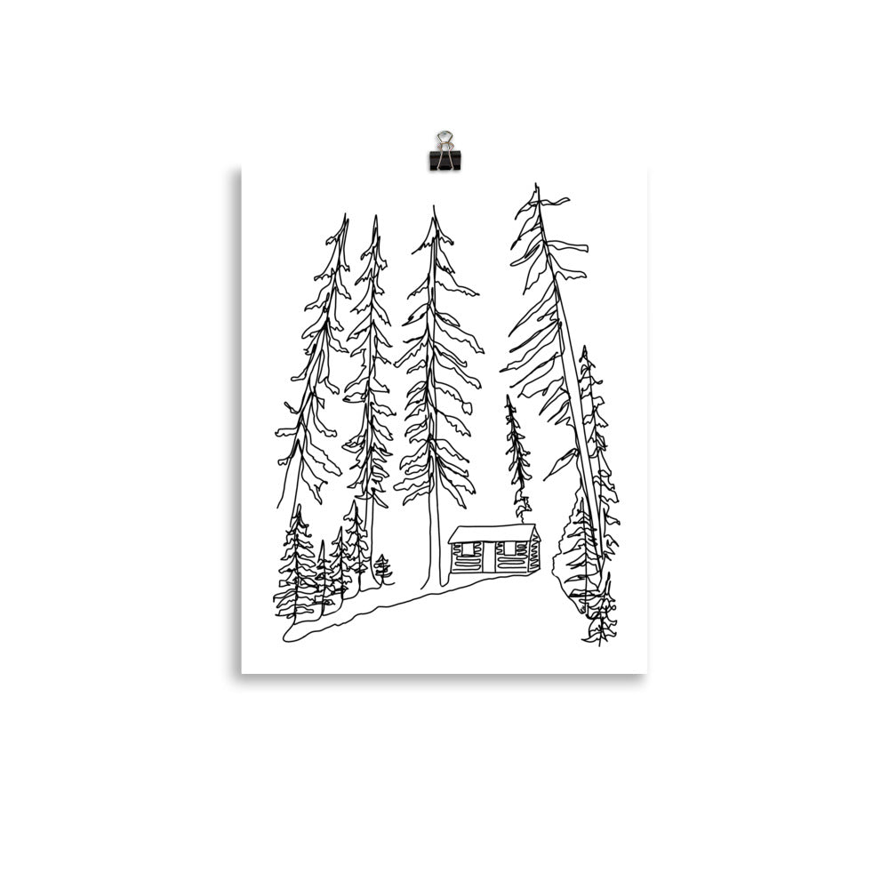 Cabin in the woods Print