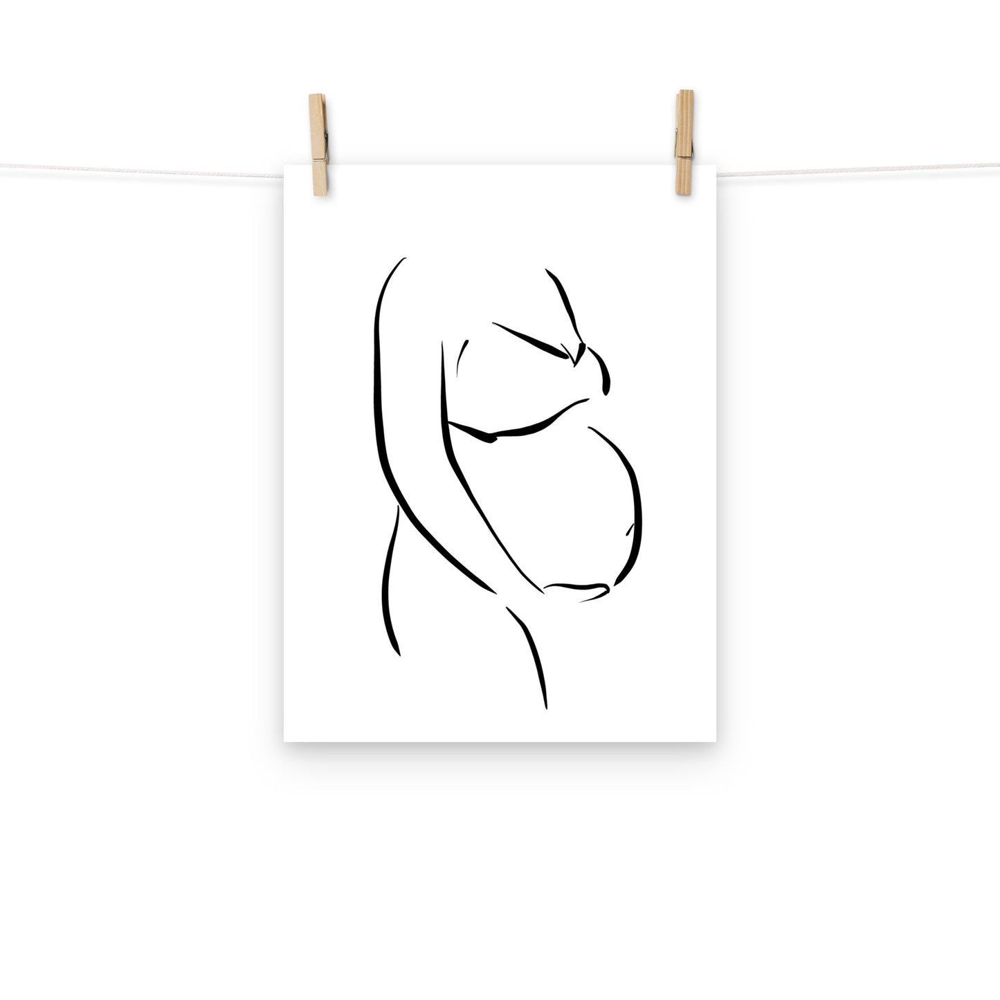 Maternity Art - Pregnant Woman Line Drawing