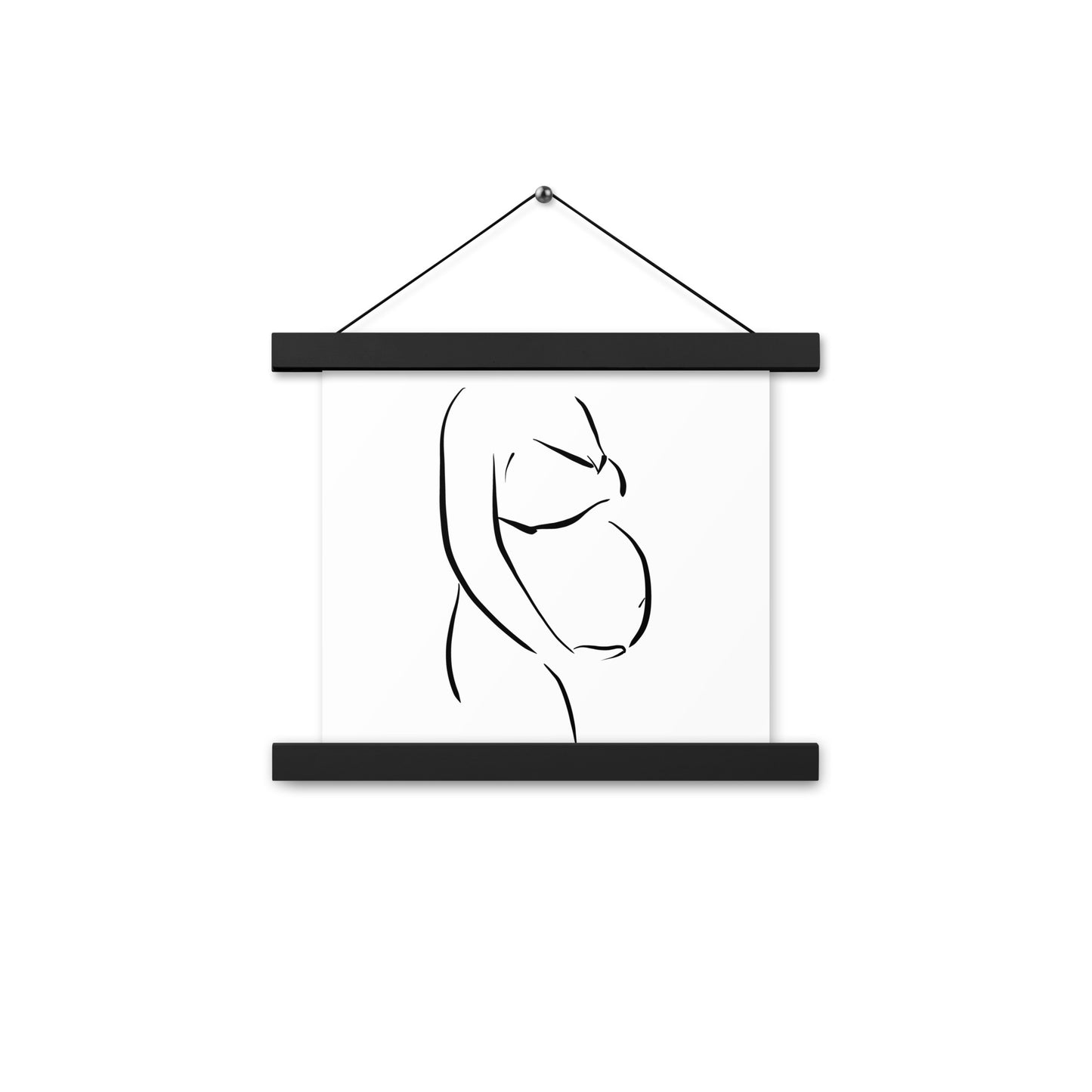 Maternal Mother - Pregnangcy Line Drawing Print with Poster with hangers
