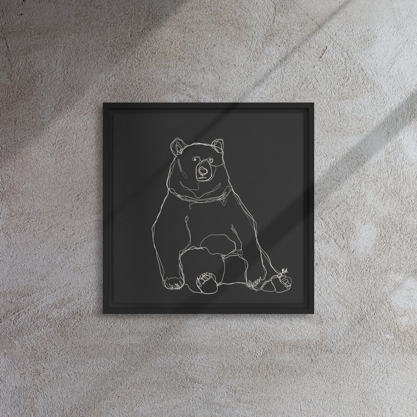 Bear Line Drawing Framed canvas
