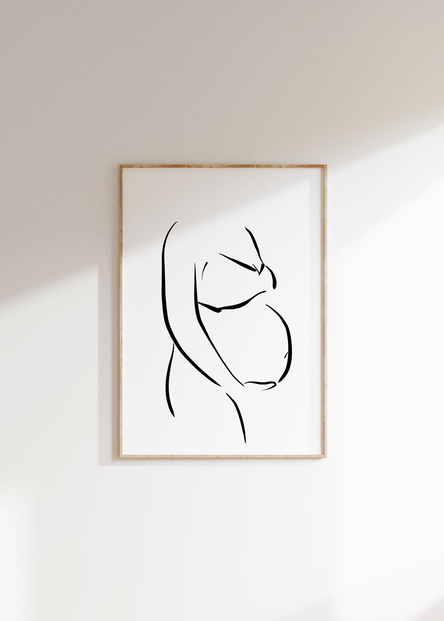 Maternity Art - Pregnant Woman Line Drawing