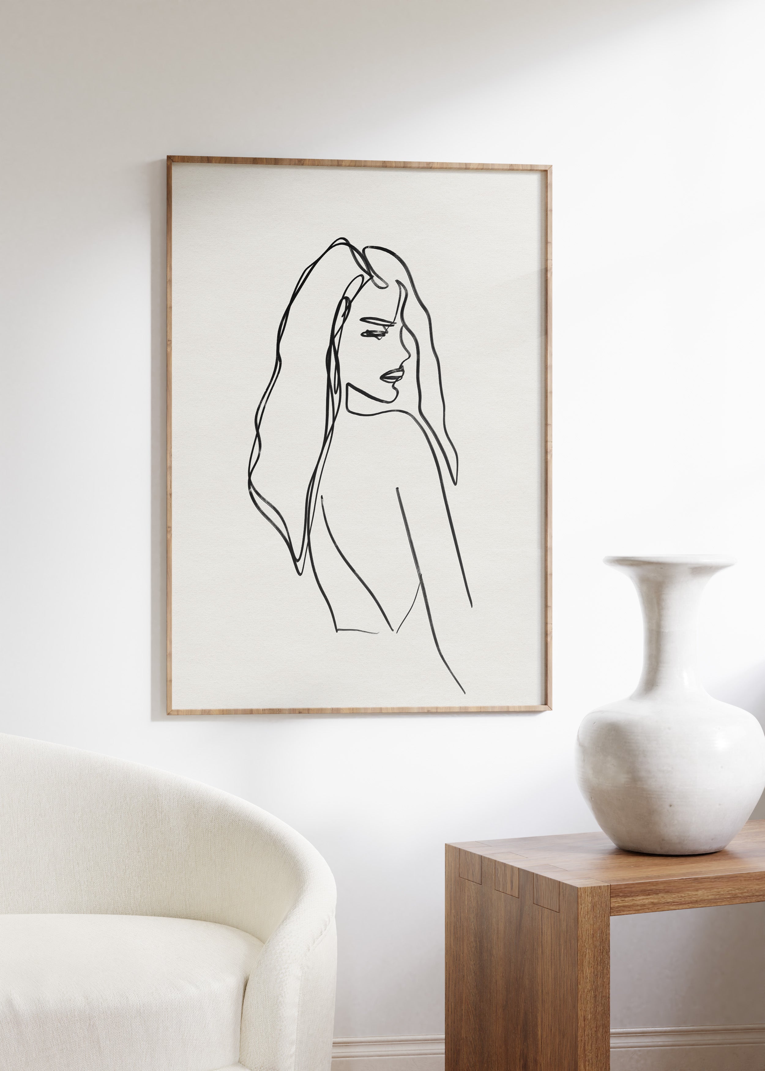 Line Drawing Sketch Feminine Figure Print – Billie Haus