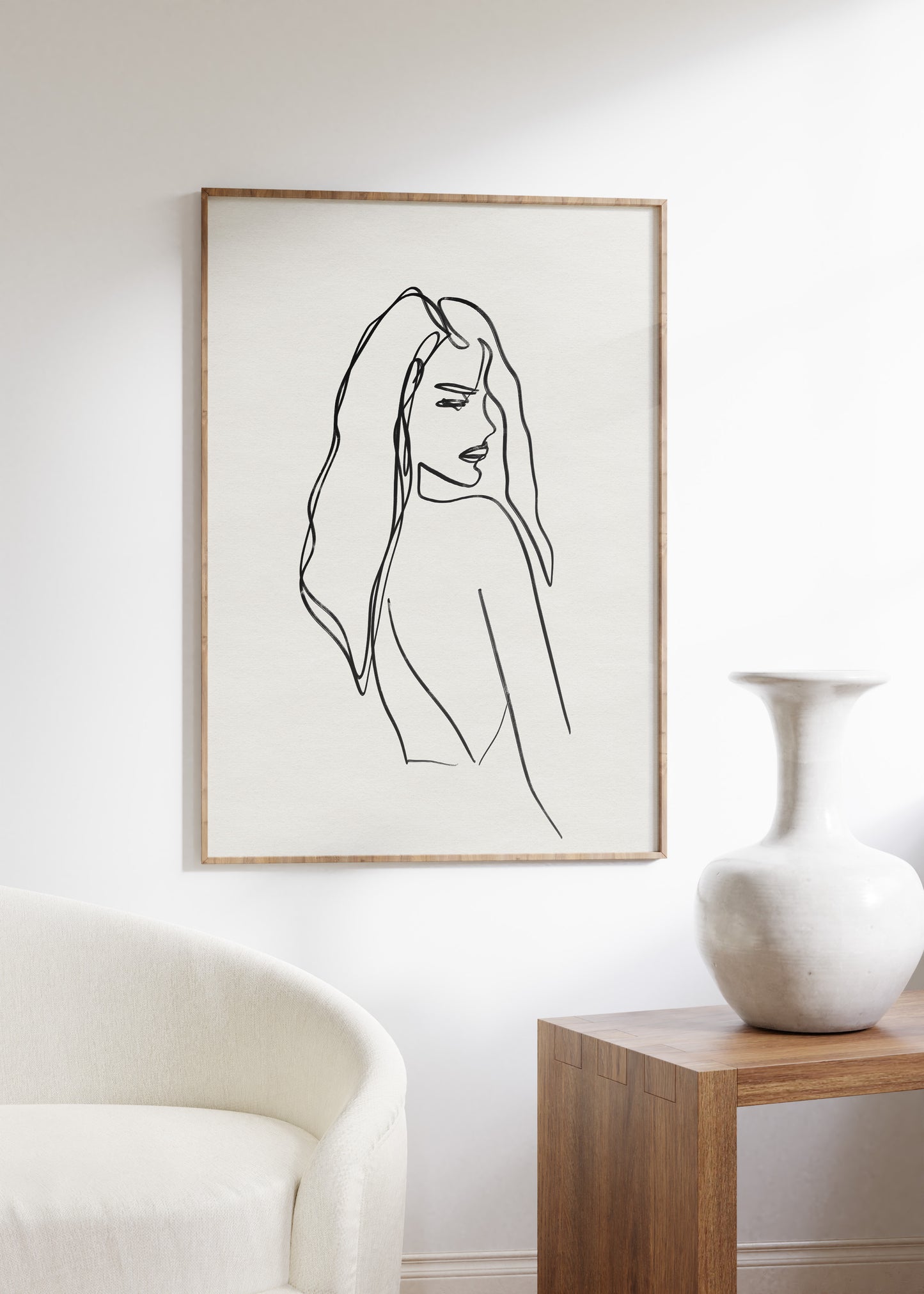 Line Drawing Sketch Feminine Figure Print