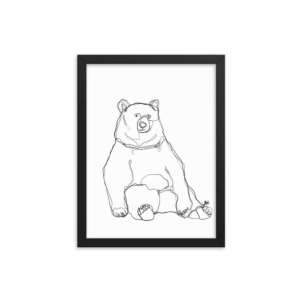 Bear Line Drawing Framed Print