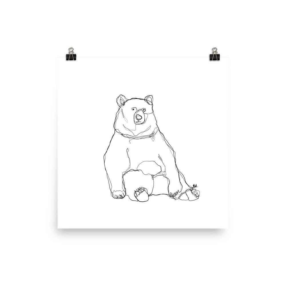 Bear Line Drawing Print