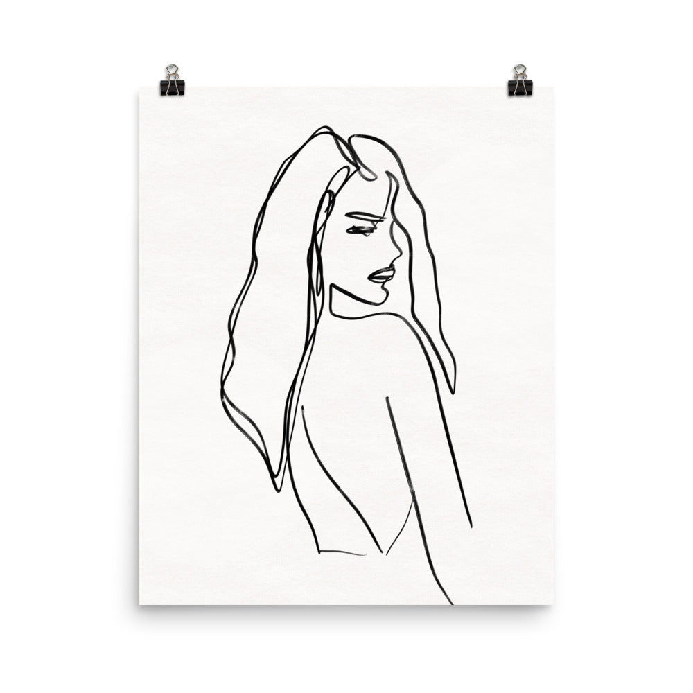 Line Drawing Sketch Feminine Figure Print
