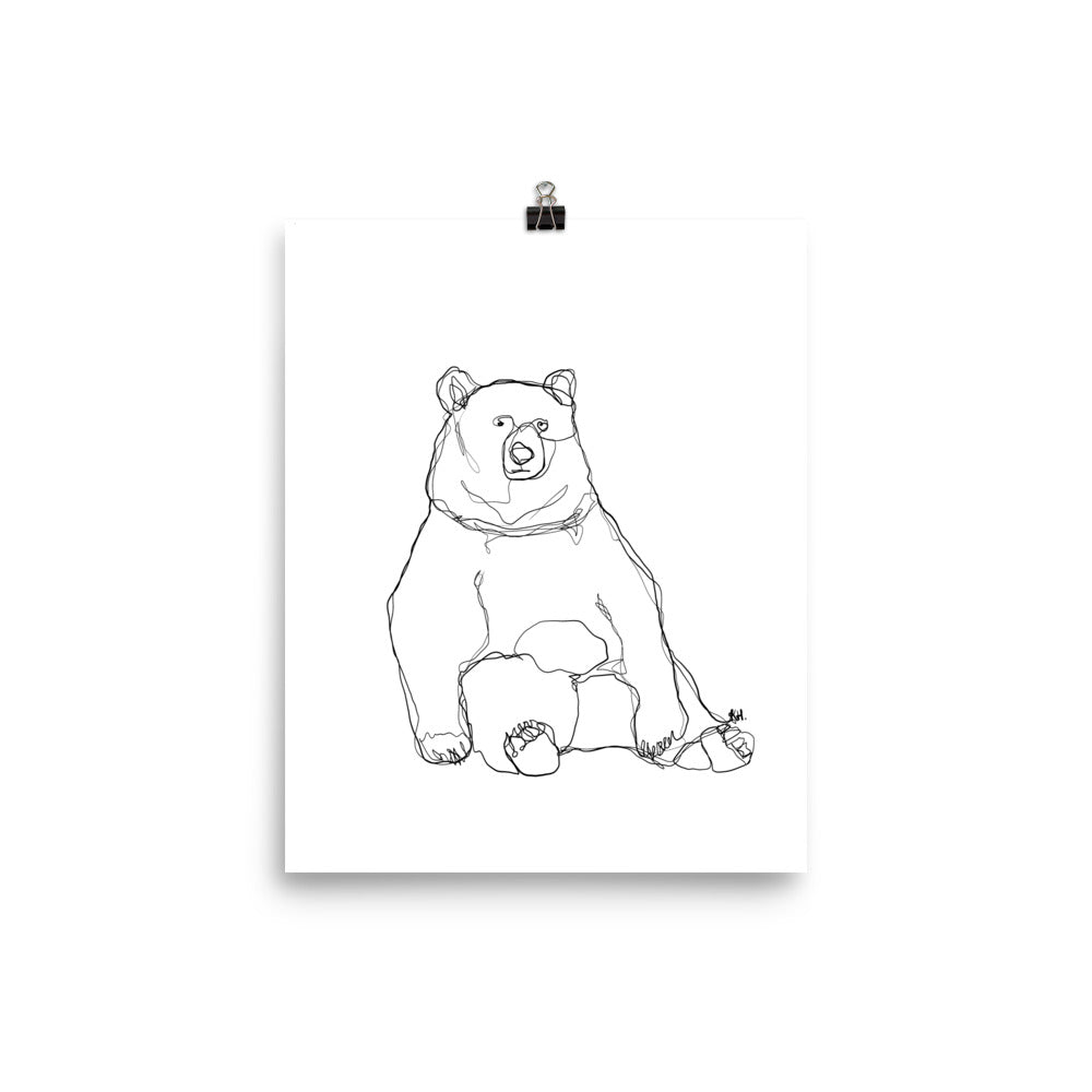 Bear Line Drawing Print