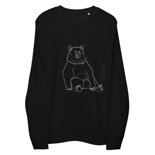 Bear Line Art Classic Sweater Sweatshirt (White)
