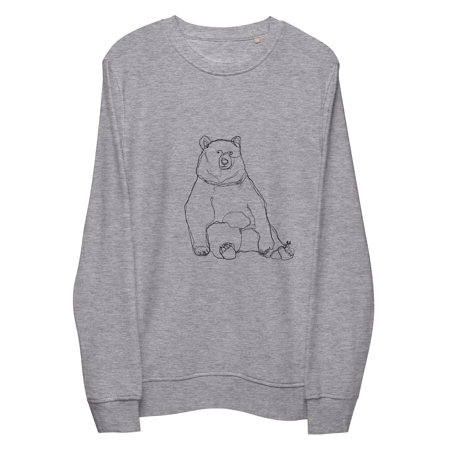 bear art line drawing sweater, line art sweater, animal line drawing sweater